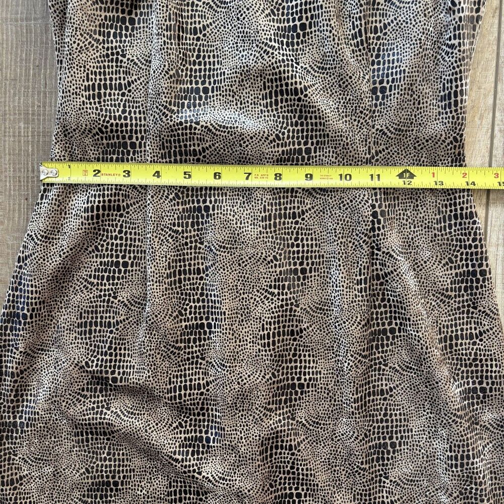Vtg 90s Slip Dress Sz 4 Textured Velvet Snake Y2K Kennedy Mob Wife Chic Neutral - Picture 11 of 15